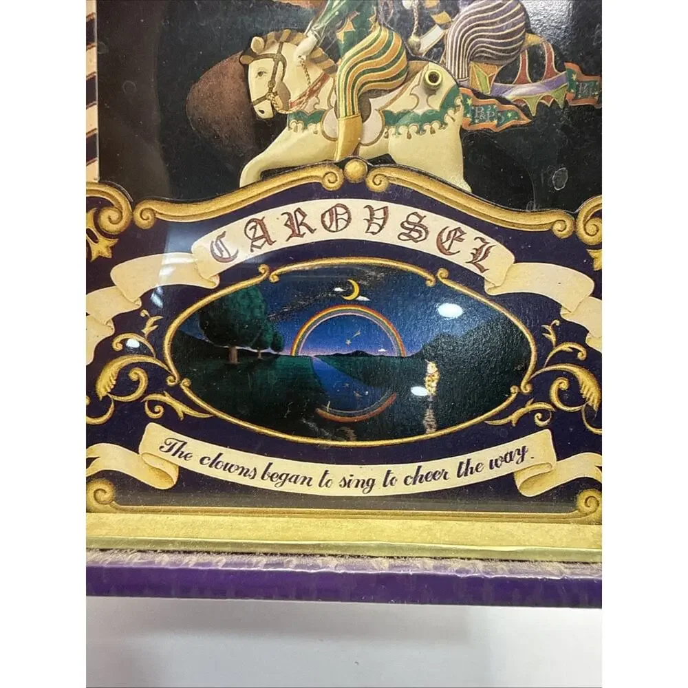 Vintage Sankyo Carousel Clown Clock Clair Lune Musical Taiwan 11-038 Works *